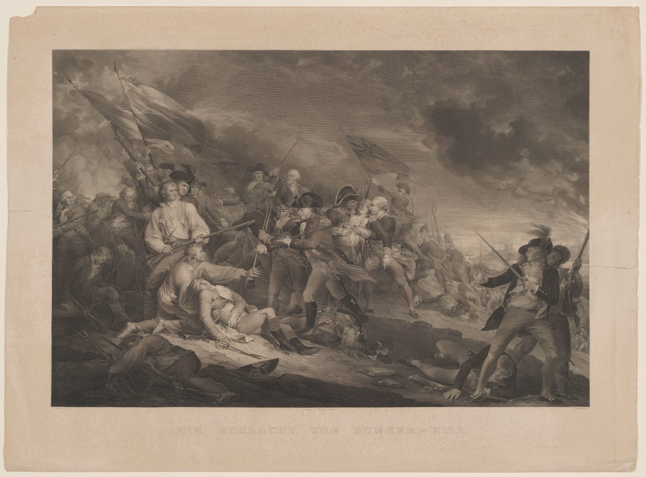Bunkershill Savaşı. J. Trumbull s. by Johann Georg Nordheim