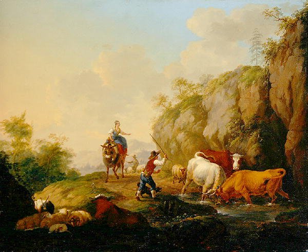 Çoban ve Rustiklerle Peyzaj by Johann Georg Pforr