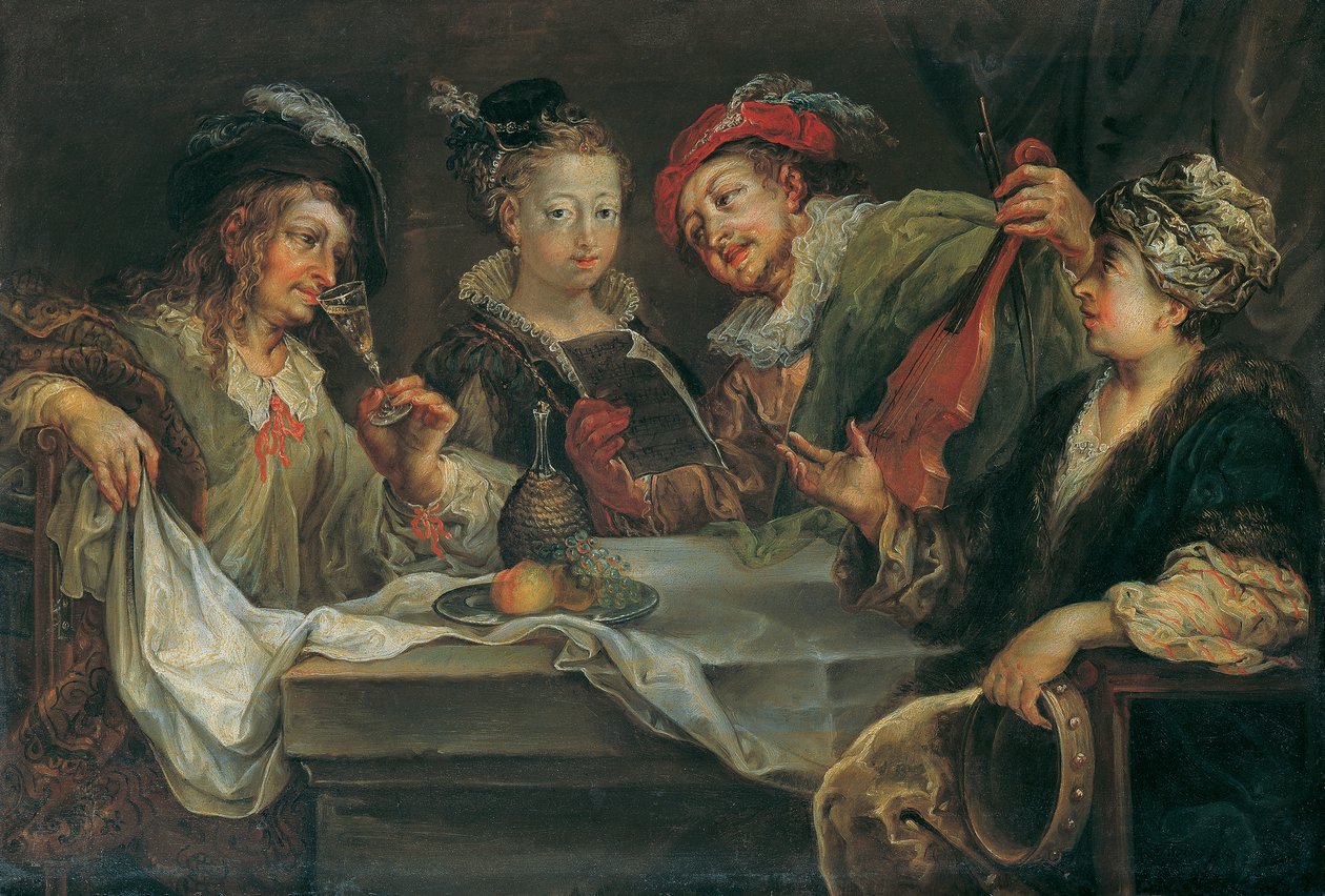 yemekten sonra eğlence by Johann Georg Platzer