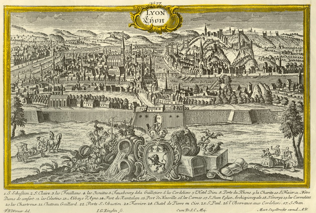 Lyon, c1740. by Johann Georg Ringlin