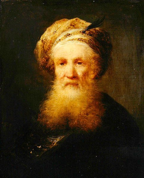 Doğulu Bir Adamın Başı, c.1759-62 (tahta üzerine yağlı boya) by Johann Georg Trautmann