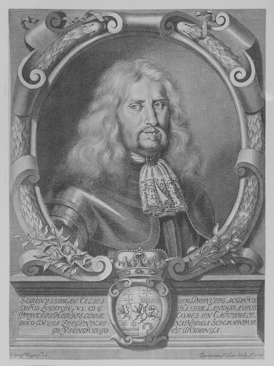 Ludwig VI, Hesse-Darmstadt Landgrave, Bartholomaus Kilian II tarafından oyulmuş, 1678 by Johann Georg Wagner