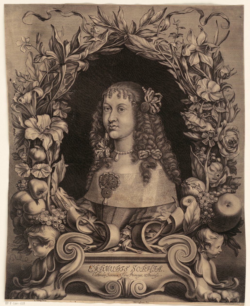 Brandenburg-Bayreuth Uçbağı Erdmuthe Sophia'nın Portresi by Johann Georg Waldreich