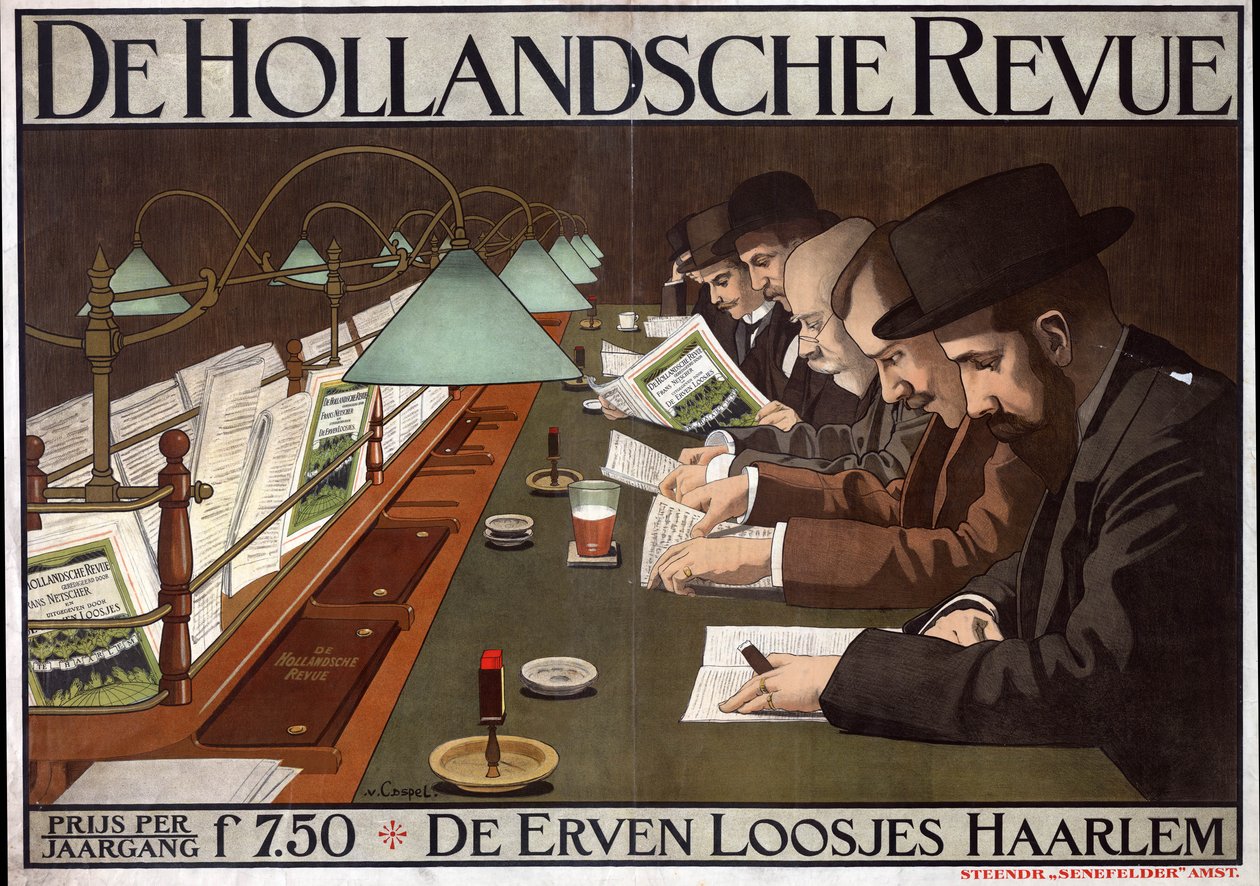 'De Hollandsche Revue' reklamı by Johann Georg van Caspel