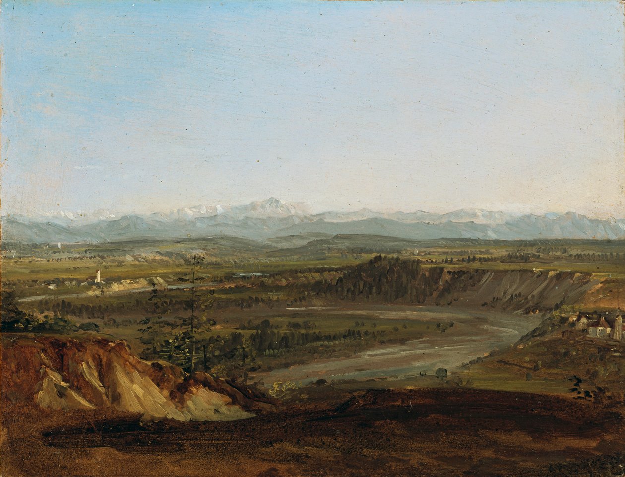 Zugspitze manzaralı Lechtal by Johann Georg von Dillis