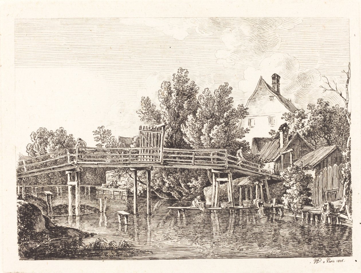 Küçük Isar yaya köprüsü by Johann Georg von Dillis