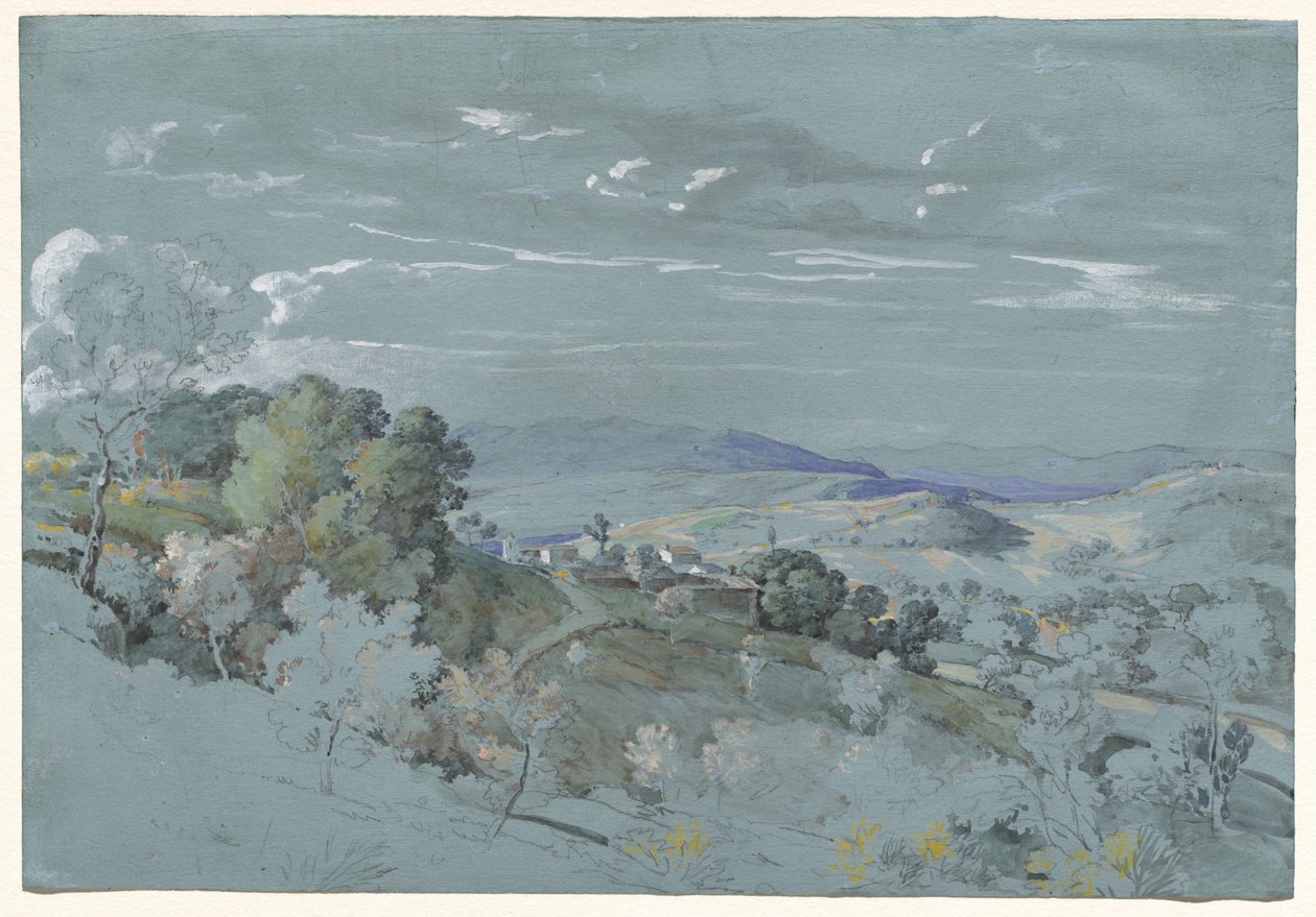 Perugia yakınlarındaki Umbria Tepeleri by Johann Georg von Dillis