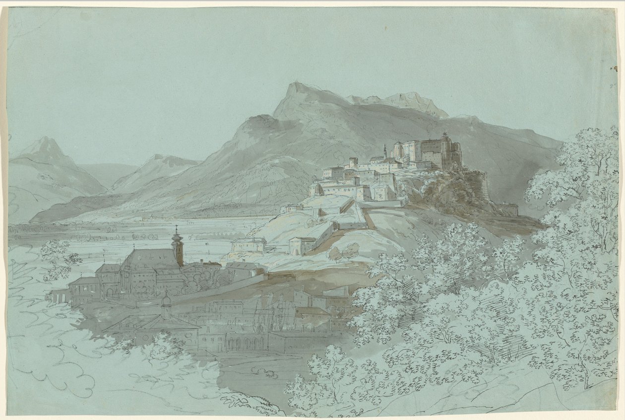 Salzburg manzarası by Johann Georg von Dillis