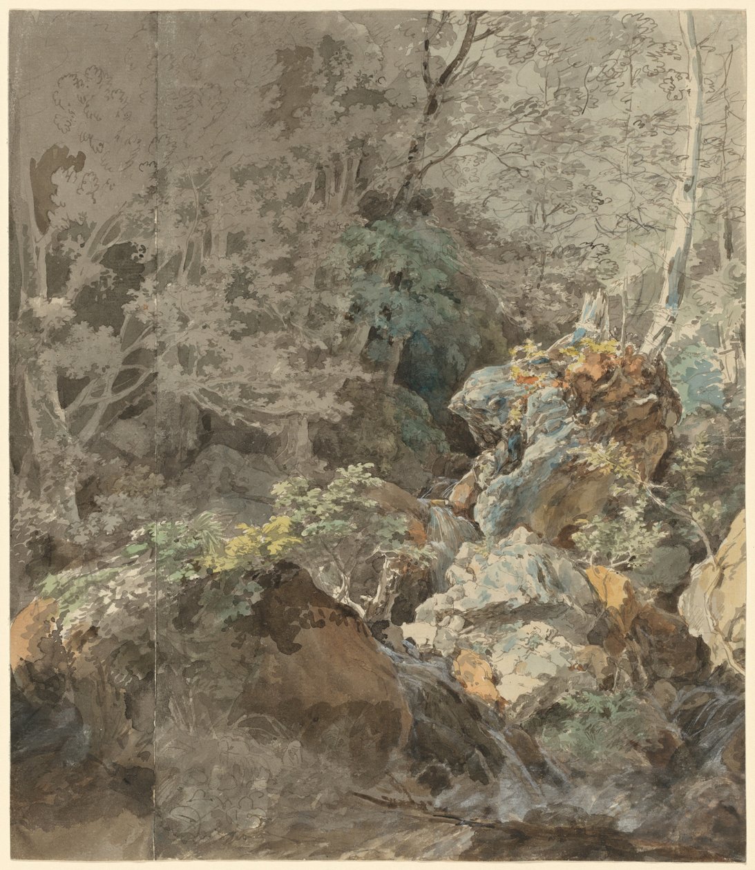 Bir Dağ Ormanında Şelaleler by Johann Georg von Dillis