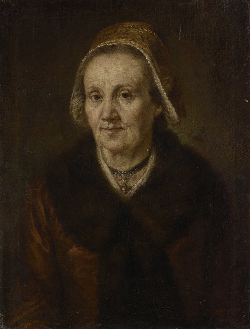 Bir başlık ile yaşlı kadın by Johann Georg von Edlinger