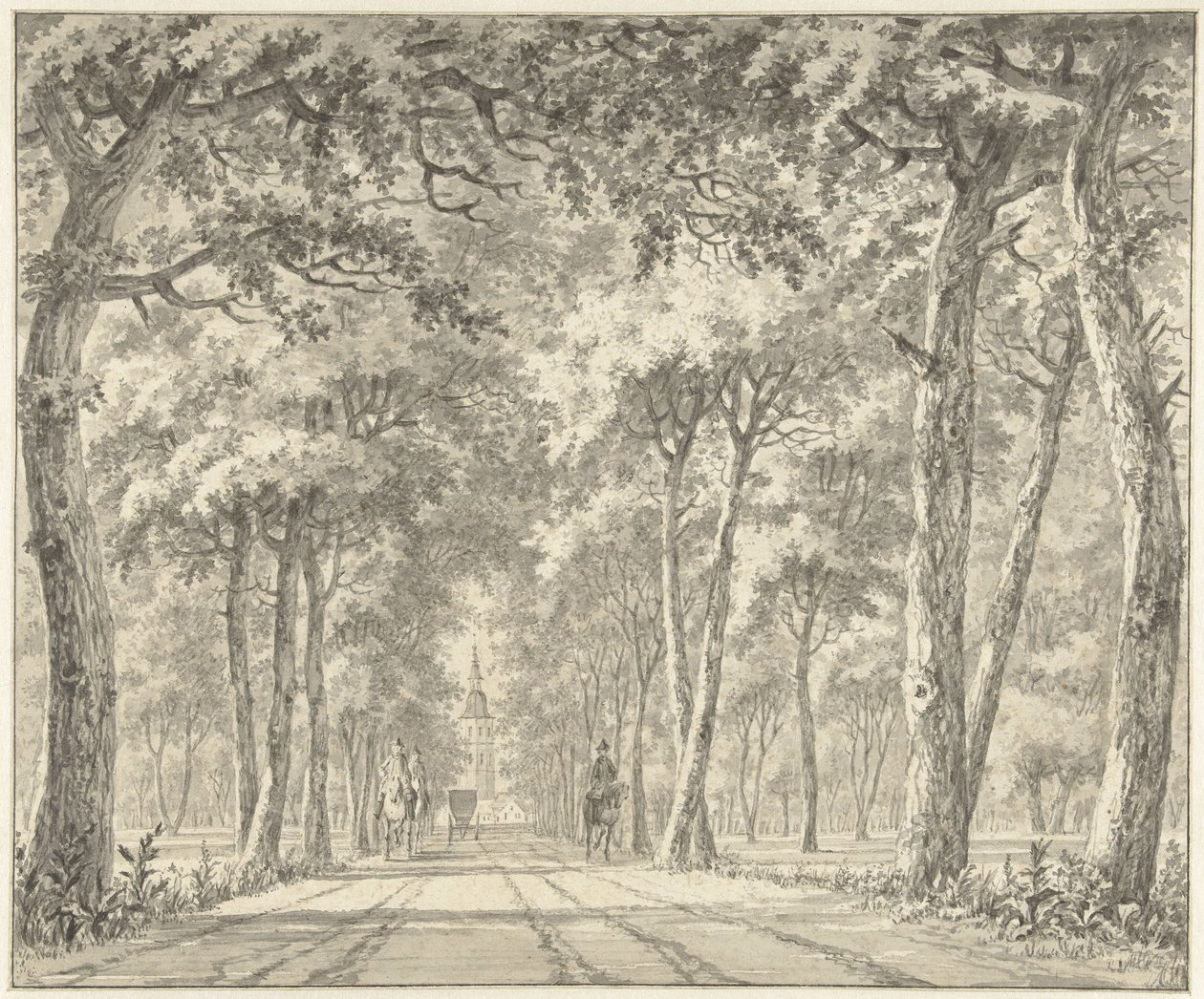 Schloss Karlsruhe ile bir caddenin görünümü by Johann Goll van Frankenstein (I)