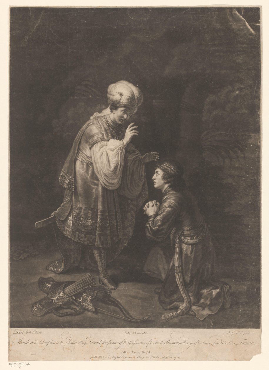 David ve Absalom'un Uzlaşması by Johann Gottfried Haid