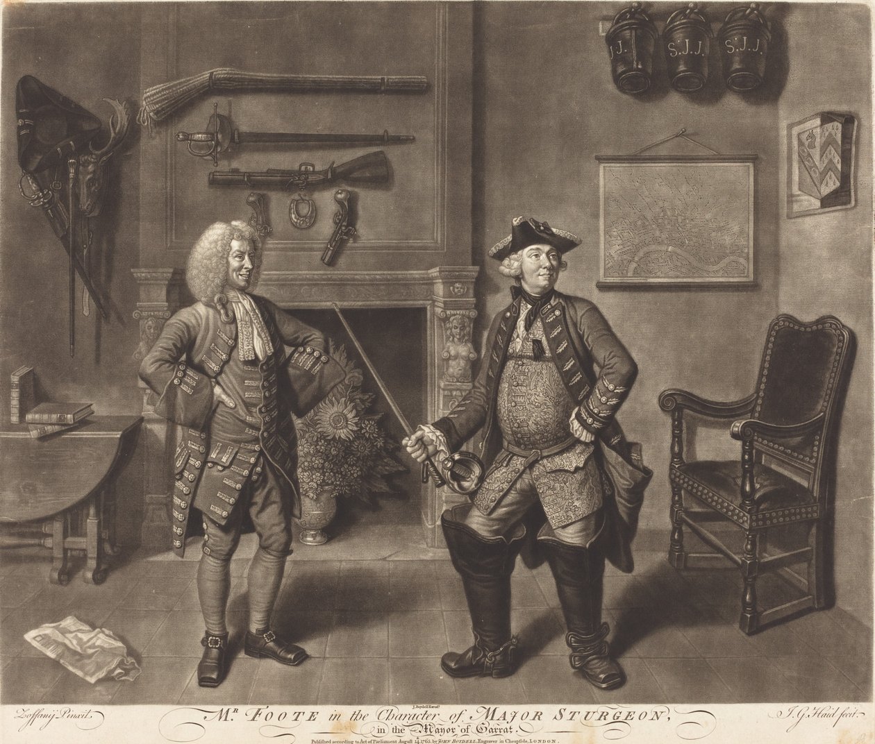 Bay Foote, Garratt Belediye Başkanı Binbaşı Sturgeon Karakterinde by Johann Gottfried Haid after Johann Zoffany