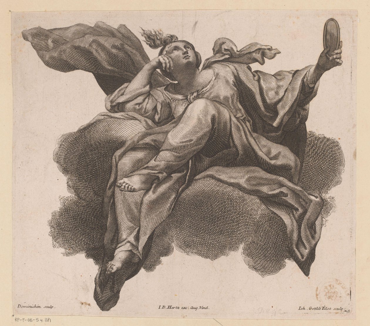 Prudentia elinde ayna ile by Johann Gottfried Thelott