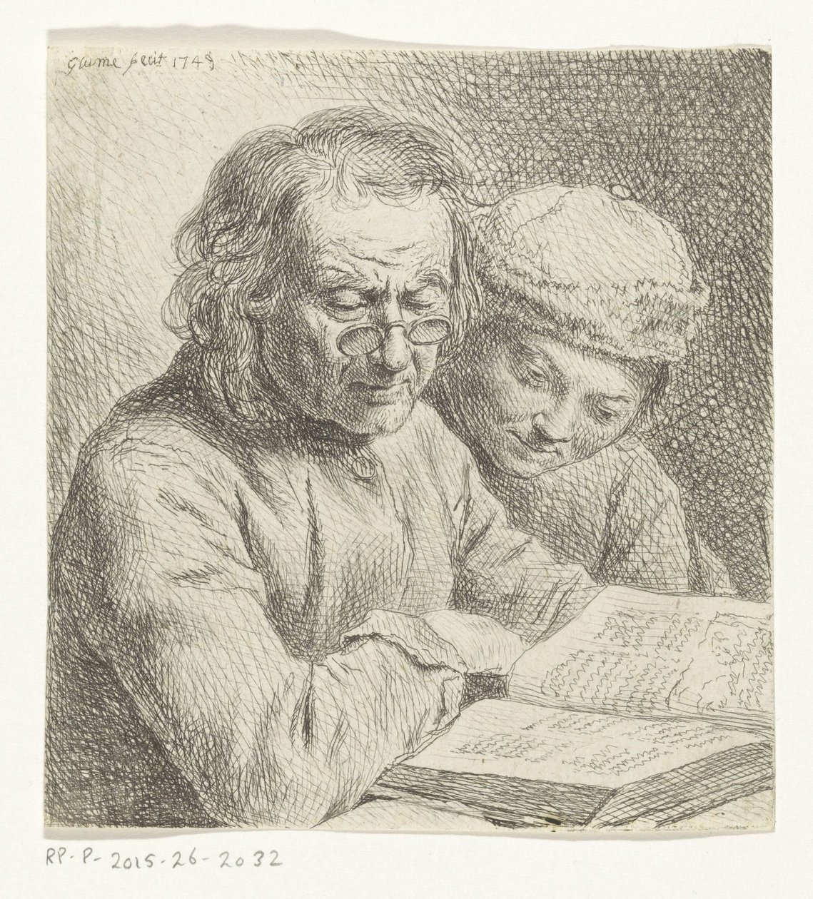 Adam ve çocuk bir kitapta okuma by Johann Gottlieb Glume