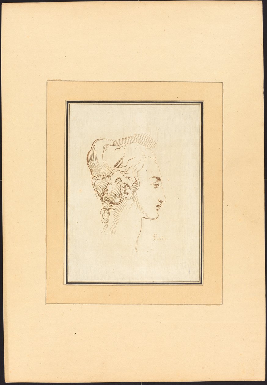 Bir Kadının Başı by Johann Gottlieb Prestel after Guercino