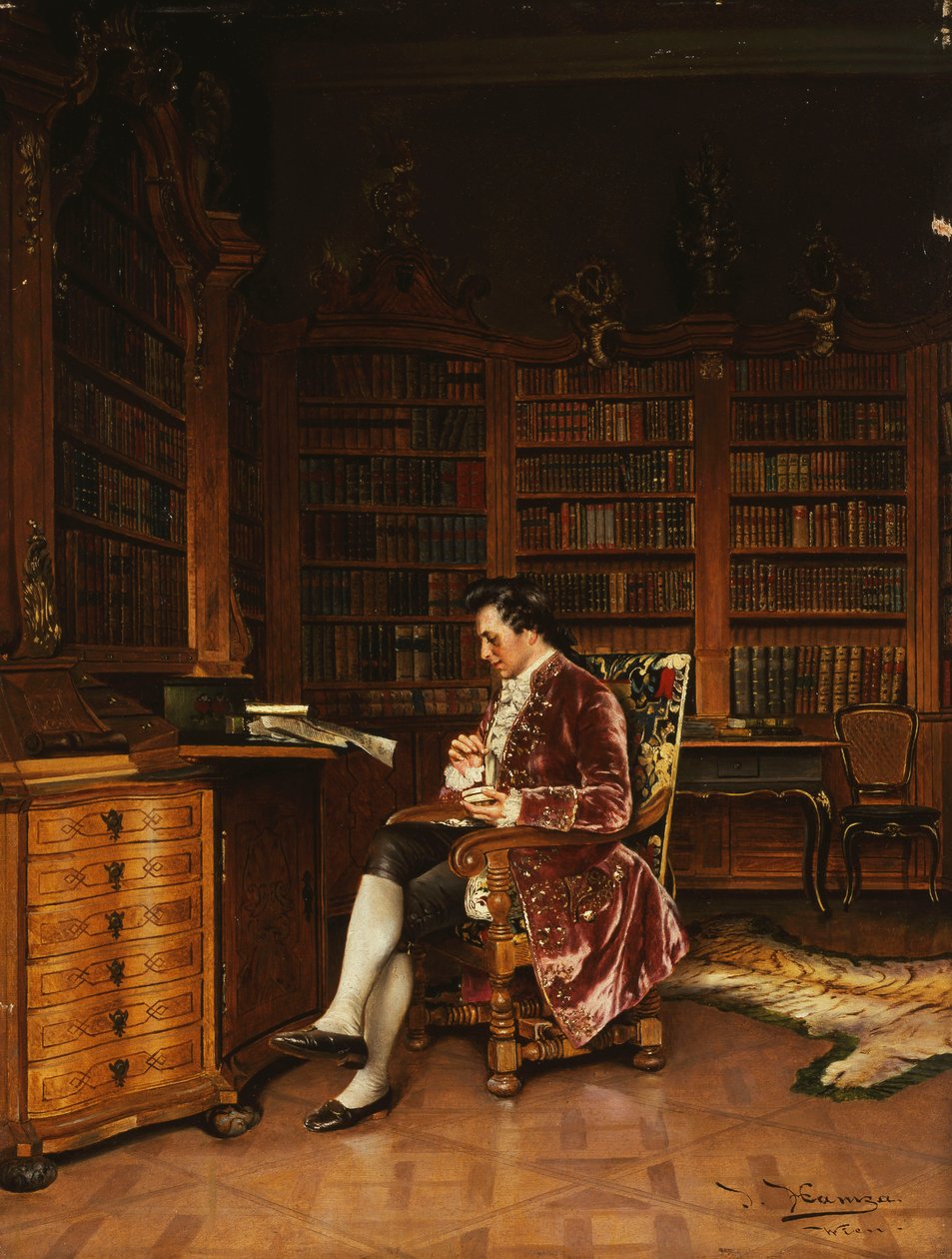 Kütüphanede, by Johann Hamza
