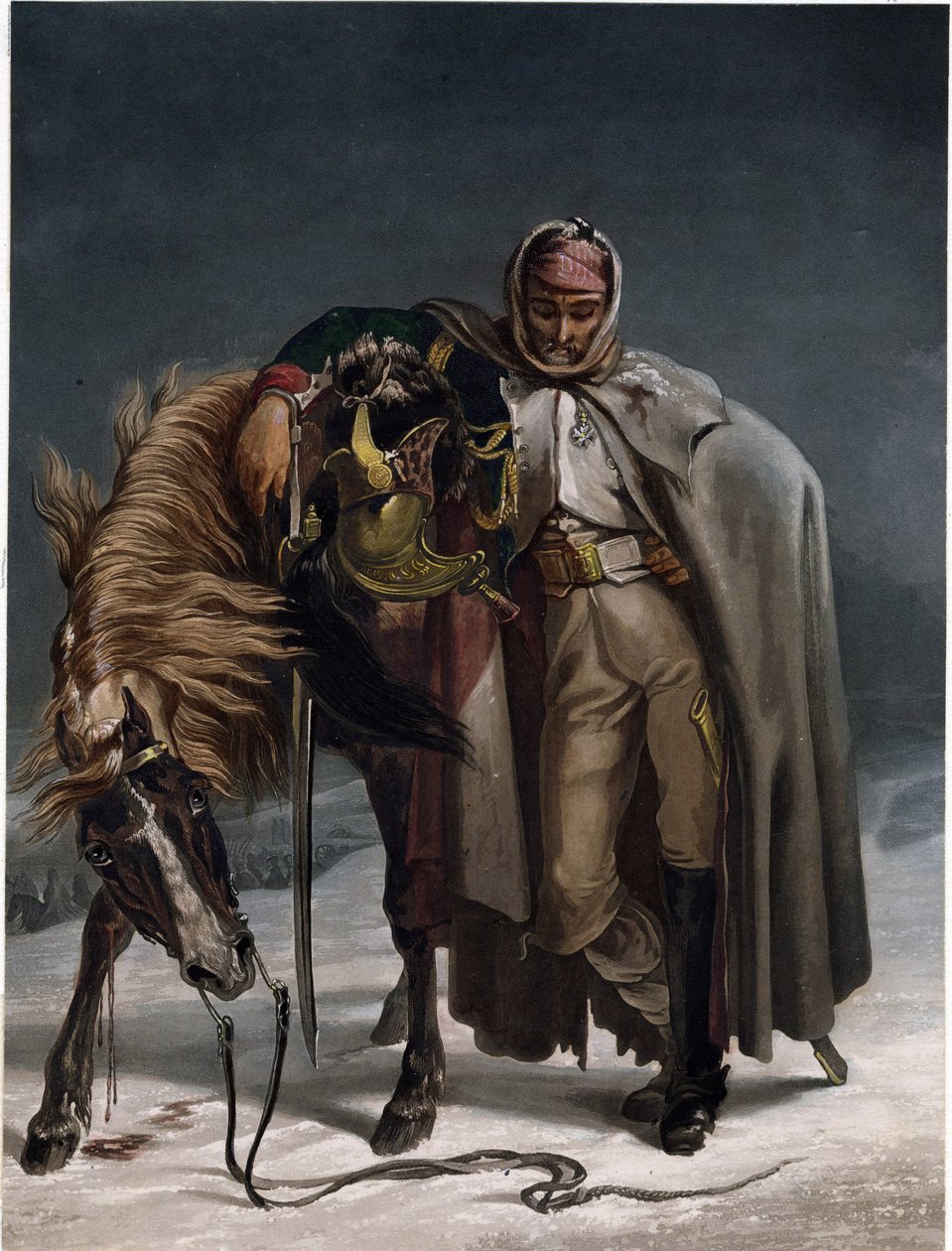 Rus Seferinde İsviçreli Muhafızların Ejderhası - Bleuler, Johann Heinrich (1758-1823) - ca 1812 - Aquatint - 20,3x15,4 - Özel Koleksiyon by Johann Heinrich Bleuler