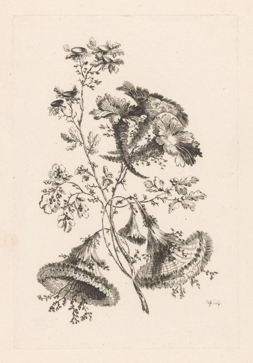 Üçgen Çiçekler Fleures Barok (dizi adı) by Johann Heinrich  Hess