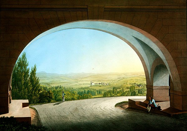 Wilhelmshöhe, Kassel, Almanya (kağıt üzerine guaj boya) by Johann Heinrich II Bleuler