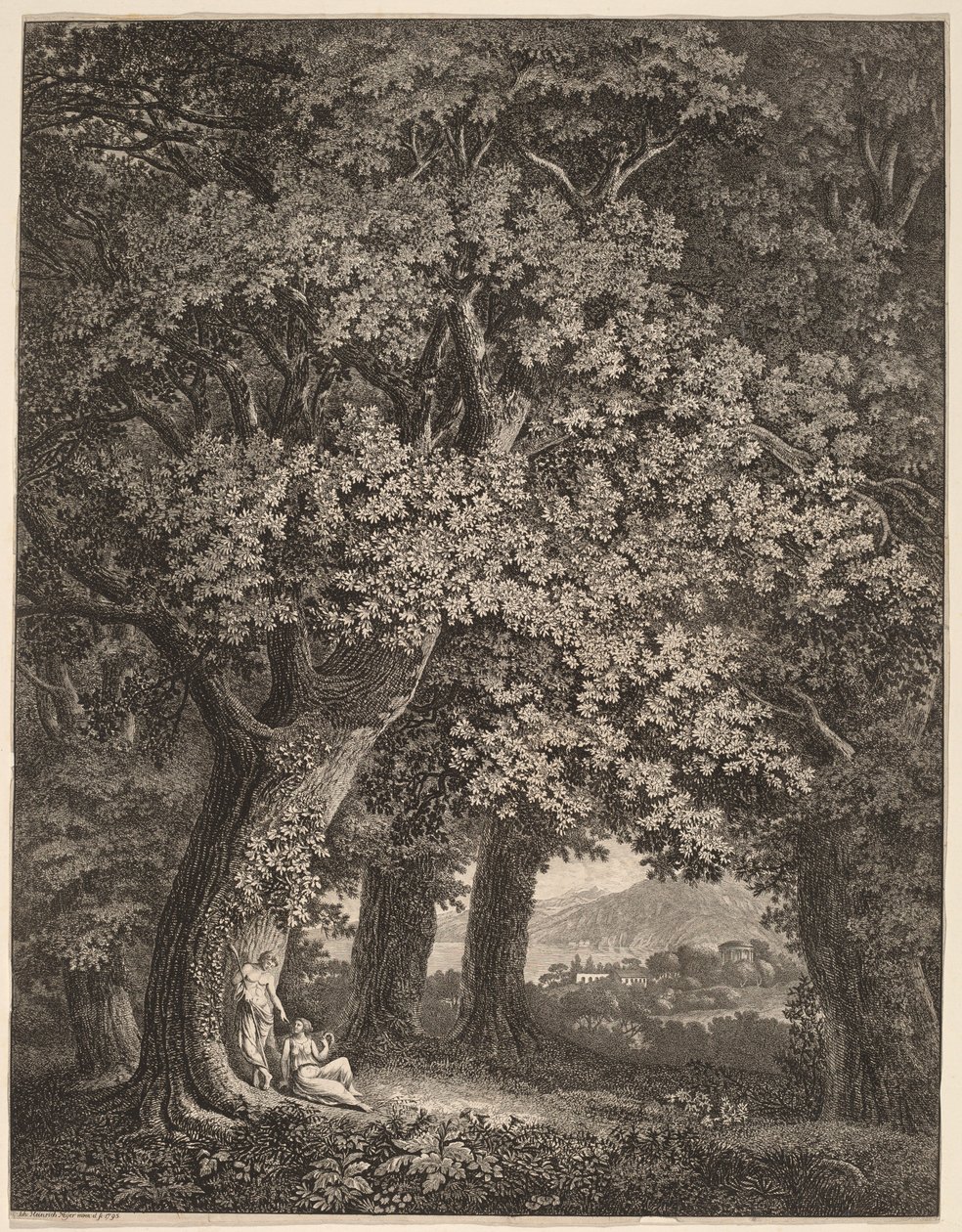 Bir Çift Çoban ile İtalyan Manzarası by Johann Heinrich Meyer