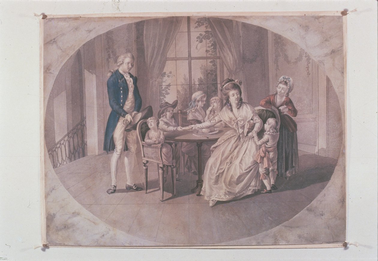 Goethe'nin 'Genç Werther'in Acıları'ndan bir çizim (renkli taş) by Johann Heinrich Ramberg