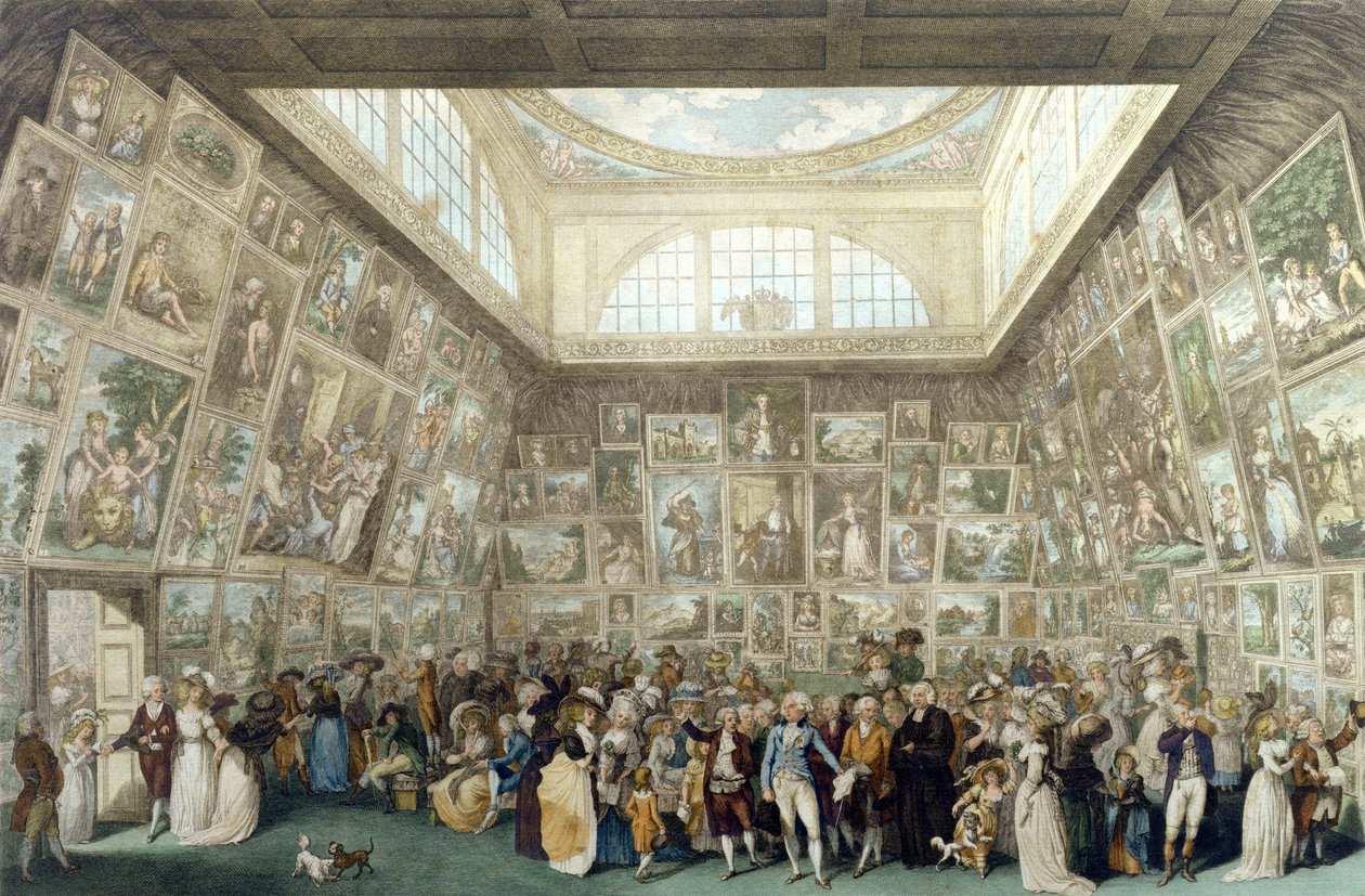 Kraliyet Akademisi Sergisi, 1787, kazınmış, Pietro Antonio Martini (1738-97), 1787 by Johann Heinrich Ramberg