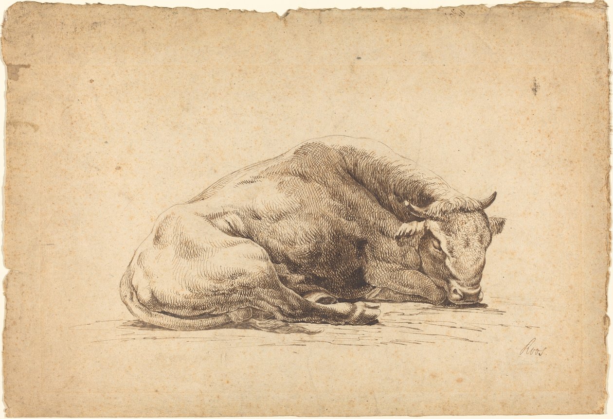 Uyuyan Boğa by Johann Heinrich Roos