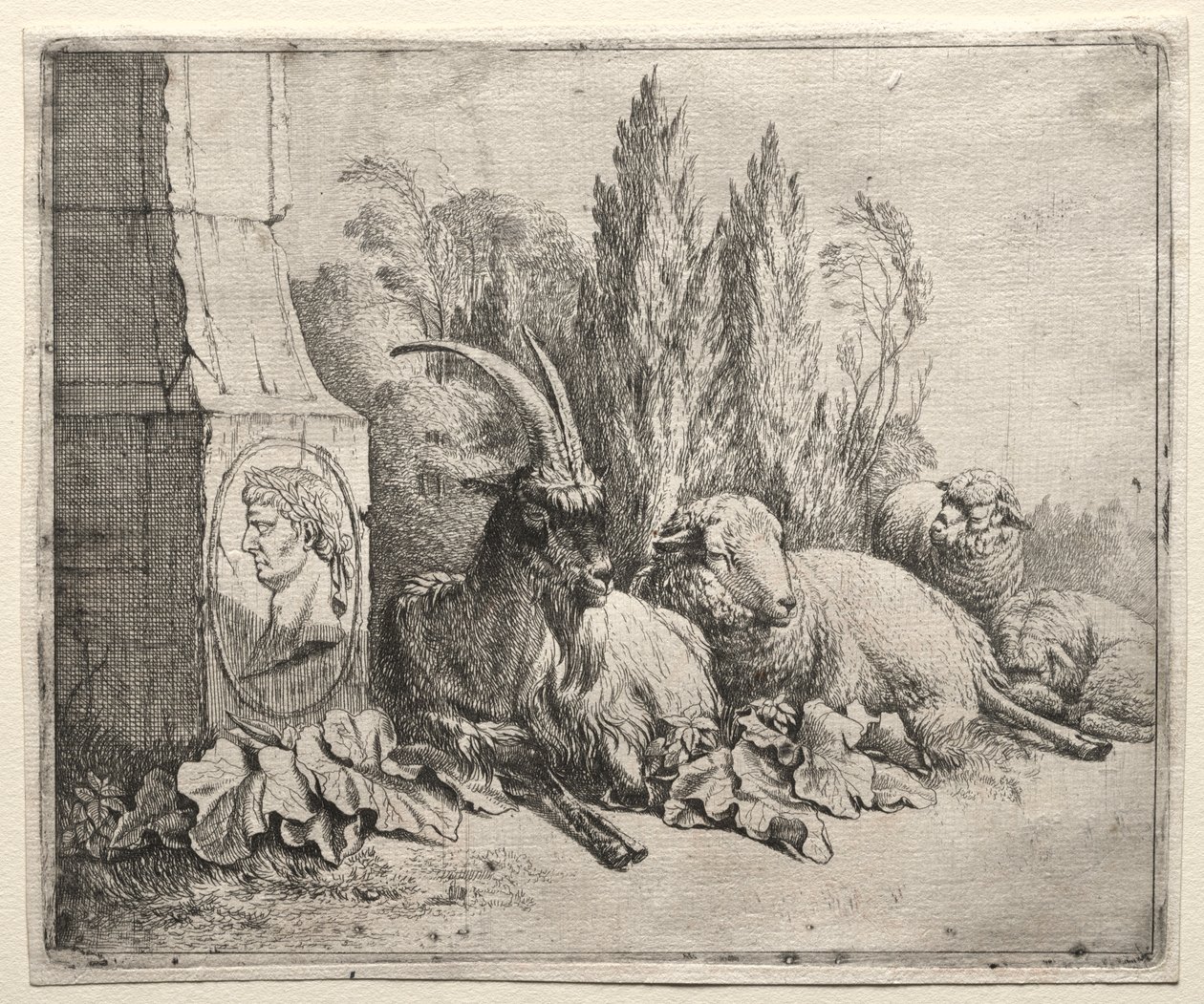 Piramidin En Altındaki Büst by Johann Heinrich Roos