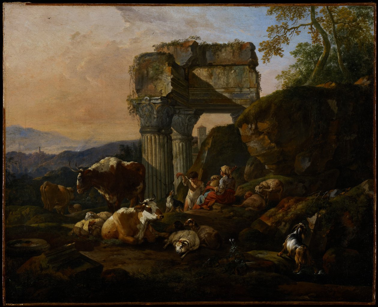 Sığır ve Çobanlarla Roma Manzarası, 1676 by Johann Heinrich Roos