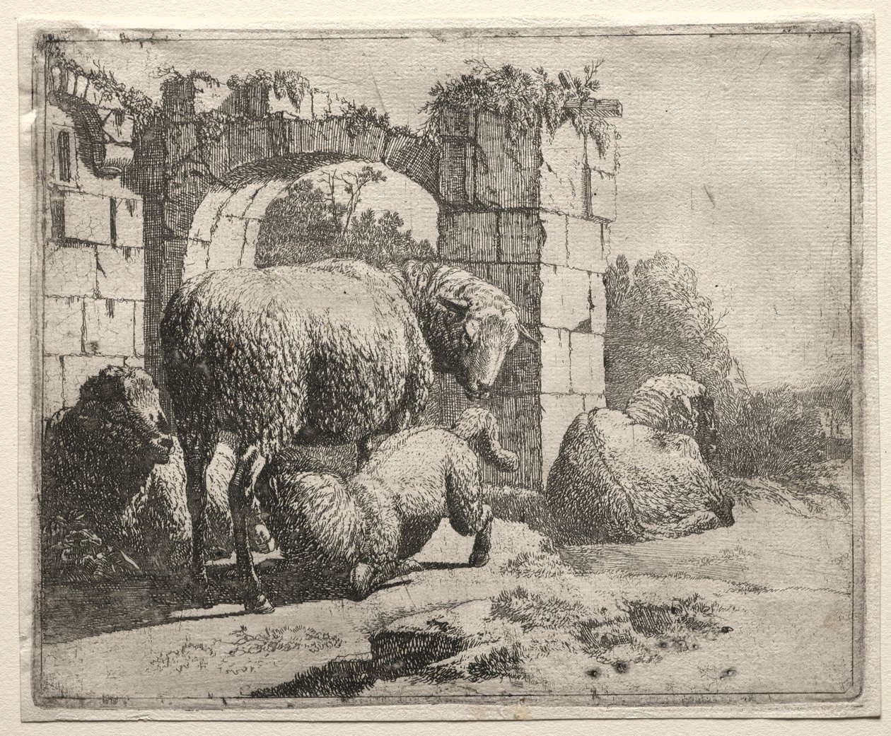 Kemer Harabelerinin Yanında Koyun by Johann Heinrich Roos