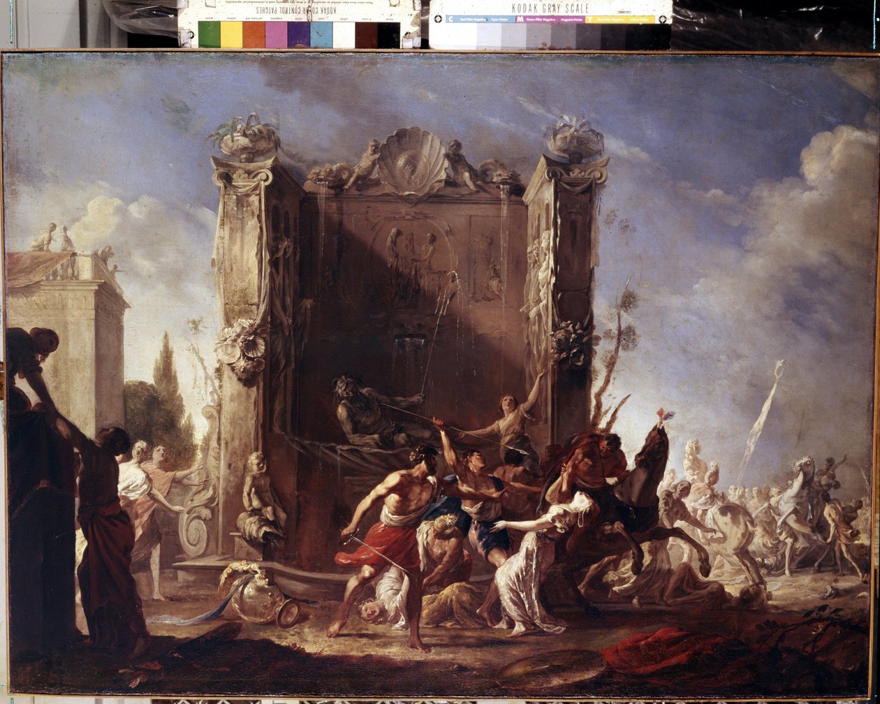 Sabine kadınlarına tecavüz. Johann Heinrich Schoenfeld