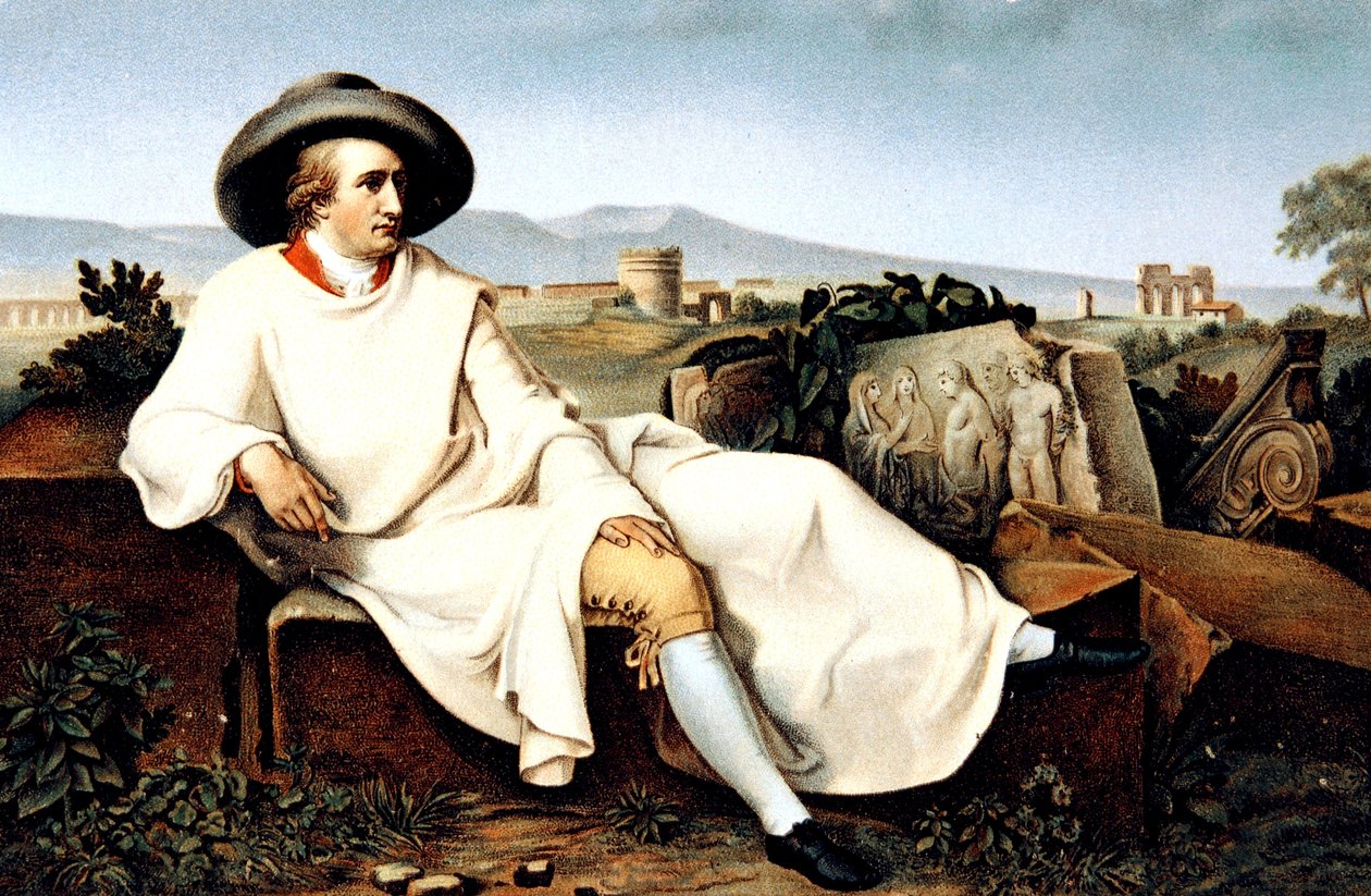 İtalya'da Goethe, kartpostal, c. 1900 by Johann Heinrich Wilhelm (after) Tischbein