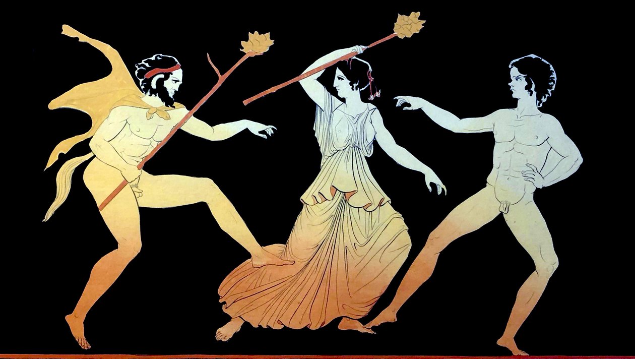 Bir satir, bir Maenad ve Dionysos