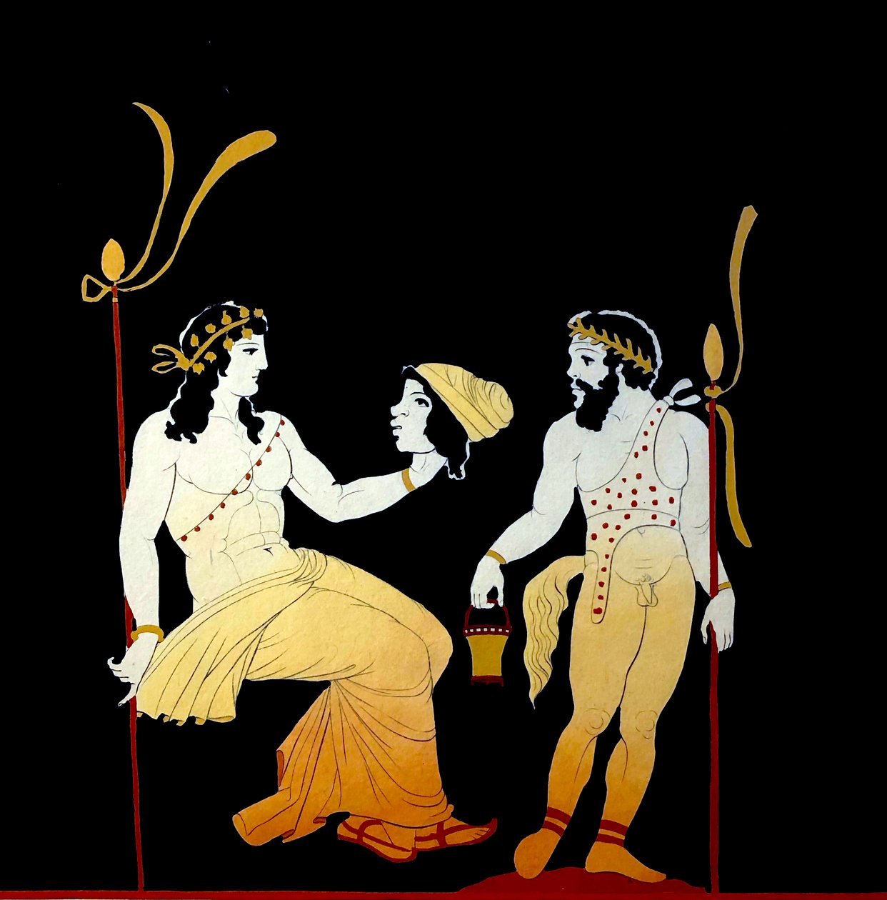 Dionysos maskeyi tutuyor c.1796 (Bakır Levha Gravür) by Johann Heinrich Wilhelm Tischbein