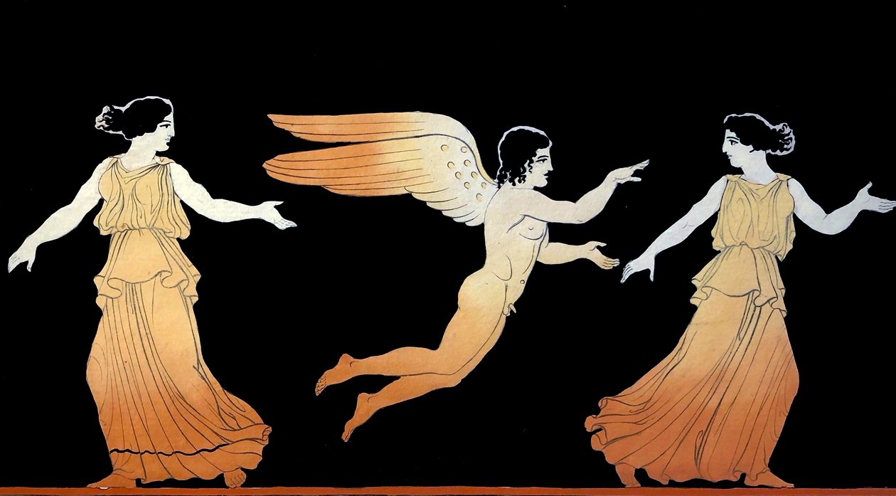 Eros takip eden iki kadın c.1796 (Bakır Levha Gravür) by Johann Heinrich Wilhelm Tischbein