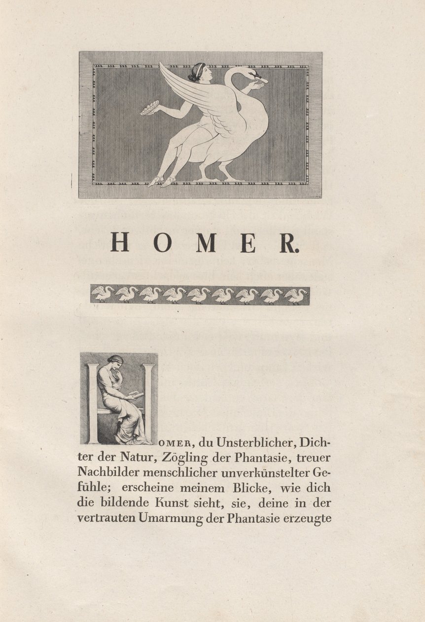 Antik çağlardan çizilen Homer by Johann Heinrich Wilhelm Tischbein for authors Homer and Christian Gottlob Heyne