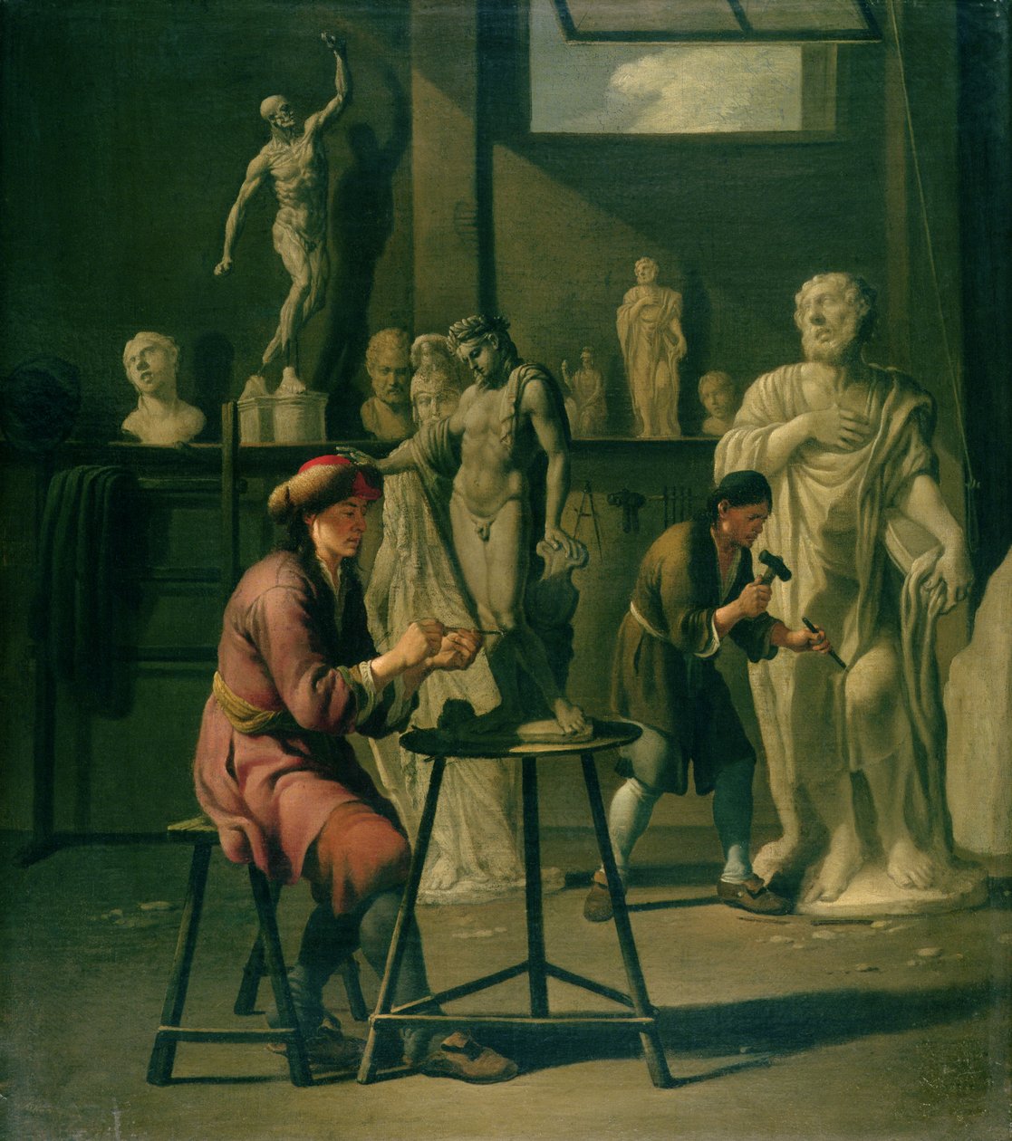 Bir Heykeltıraş Stüdyosunun İç Mekanı by Johann Heiss