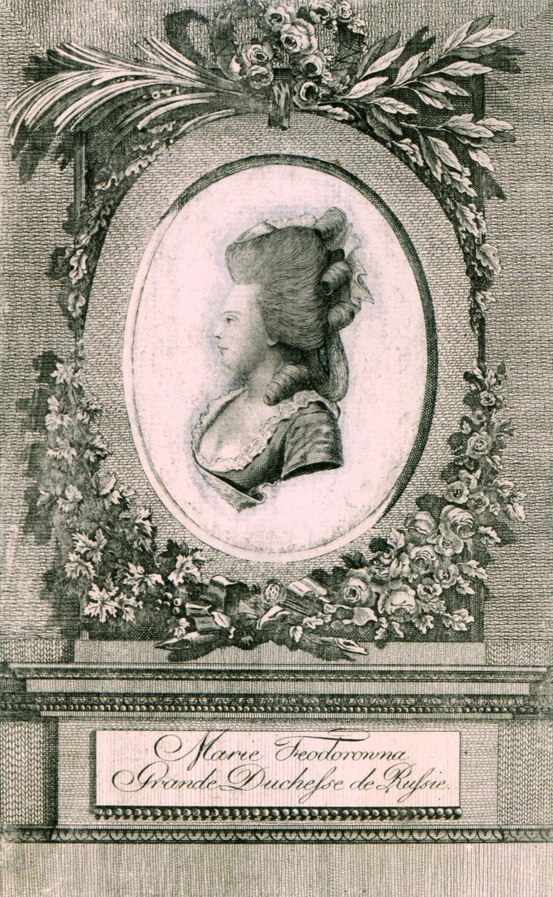 Württemberg Büyük Düşesi Maria Feodorovna Sophie Dorothea'nın Portresi 1759-1828, 1781 by Johann Hieronymus Loeschenkohl