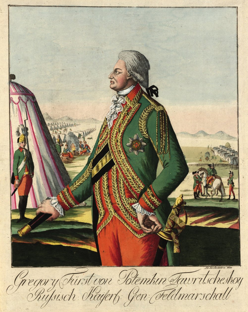 Prens Grigory Aleksandroviç Potyomkin 1739-1791, c. 1790. by Johann Hieronymus Loeschenkohl