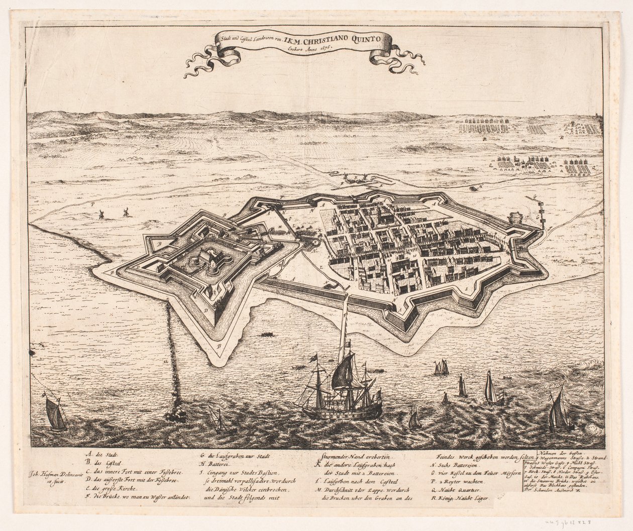 Kasaba ve Castel Landskron, I.K.M Cristiano Quinto Anno tarafından fethedildi 1676 by Johann Husman