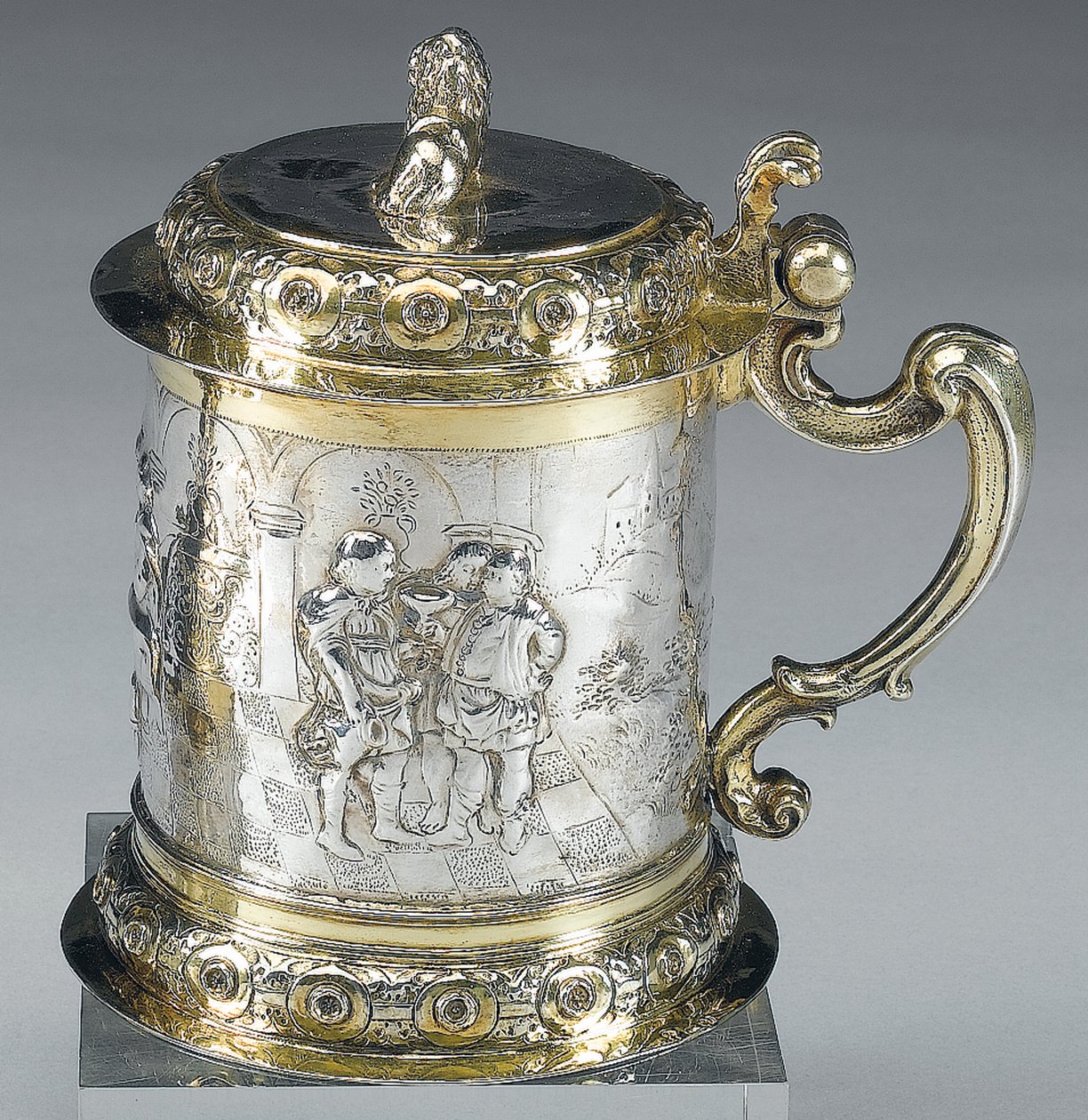 Tankard, Danzig, c.1680 (parsel yaldızlı gümüş) (ayrıca bkz. 469712) by Johann II Rohde