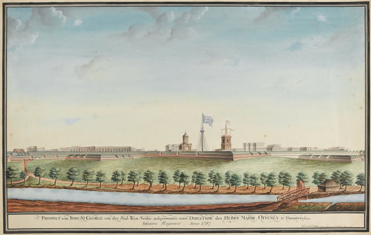 Prospect vom Fort St George by Johann Jacob Ludewig Rothmeyer