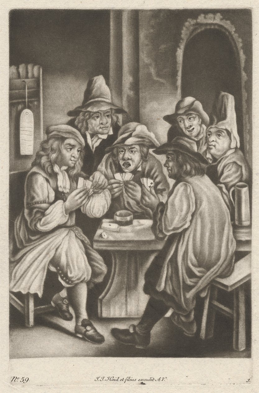 Erkekler Oyun Kartları by Johann Jacobus Haid