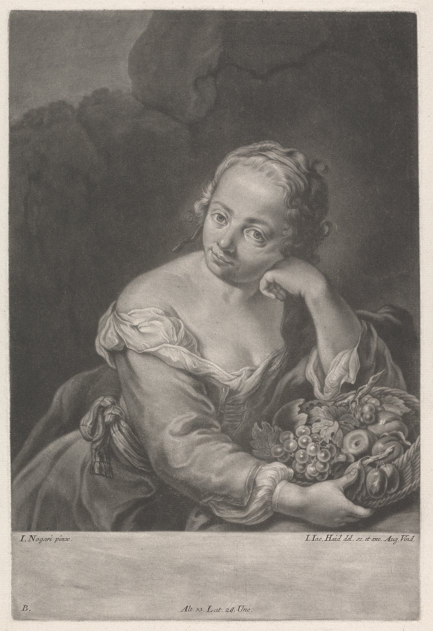 meyve sepeti olan kadın by Johann Jacobus Haid