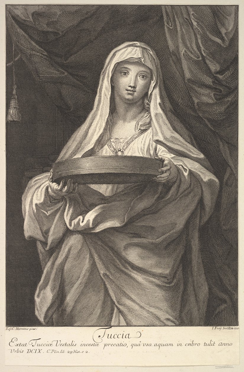 Tuccia, 1720. by Johann Jakob Frey the Elder