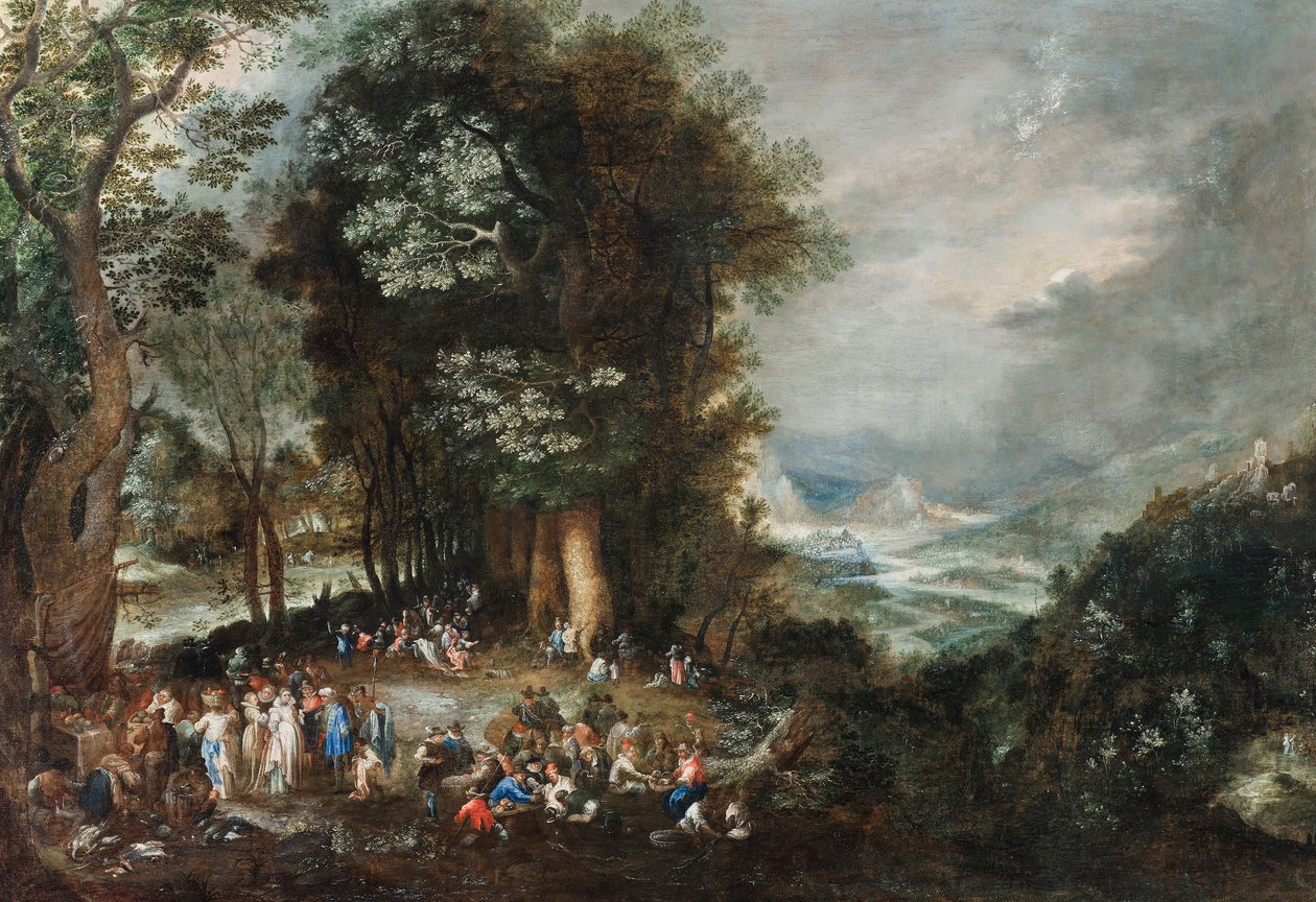 Ormanın kenarında Sutler kampı by Johann Jakob Hartmann