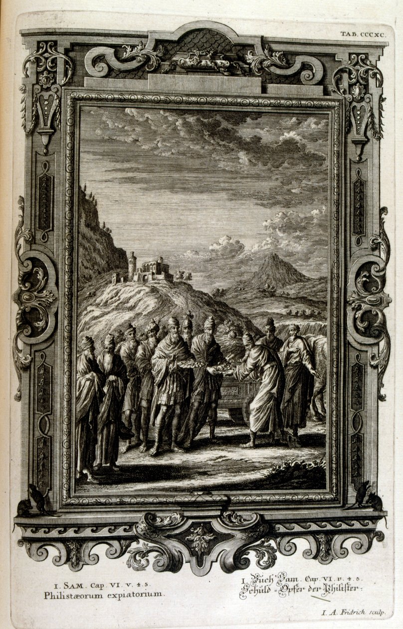 Filistliler'e yapılan sunu by Johann Jakob Scheuchzer