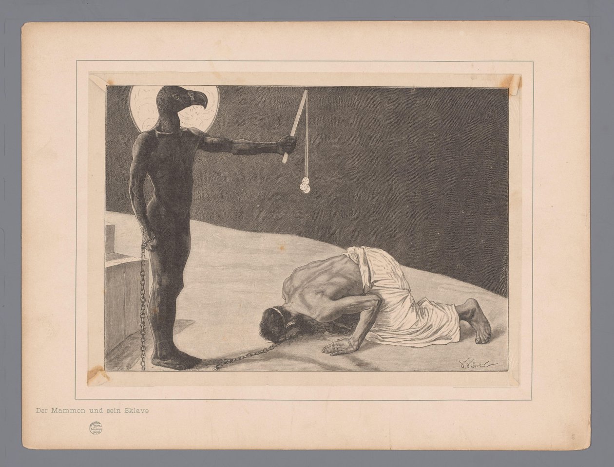 Mammon Der Mammon und sein Sklave hayranlığı (nesne üzerindeki başlık) Yedi mistik temsil (seri başlığı) by Johann Jakob Weber