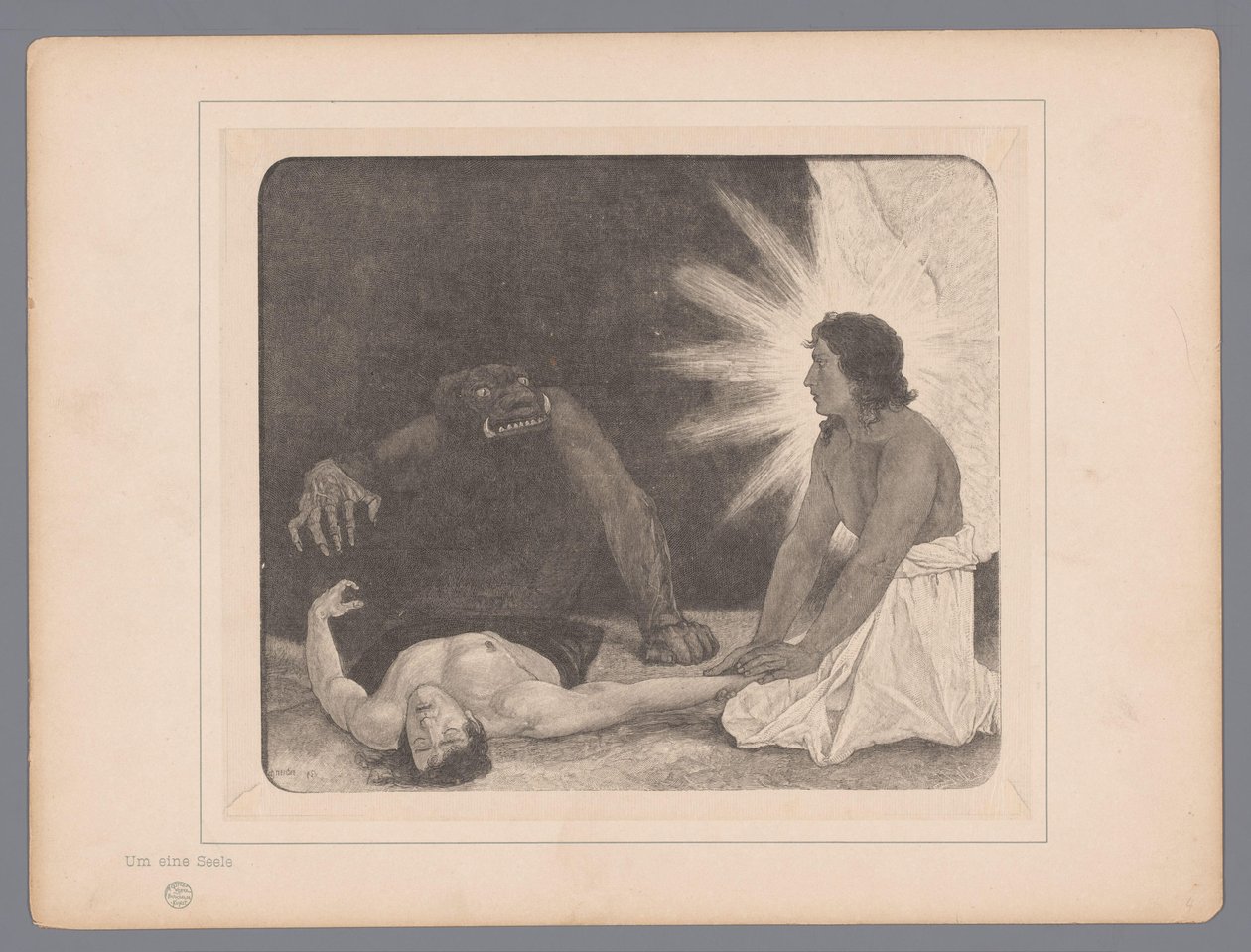 Bir ruh için savaş Um eine Seele Yedi mistik temsil (dizi başlığı) by Johann Jakob Weber